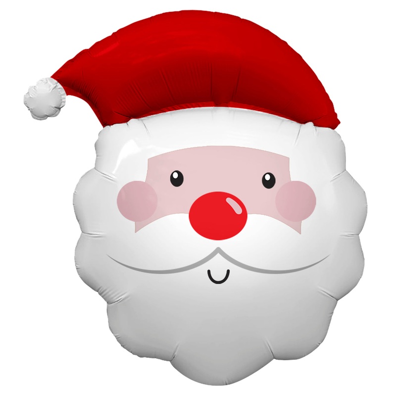 24" Feelin Festive Santa Clause, Cameo Skin Tone Foil Balloon
