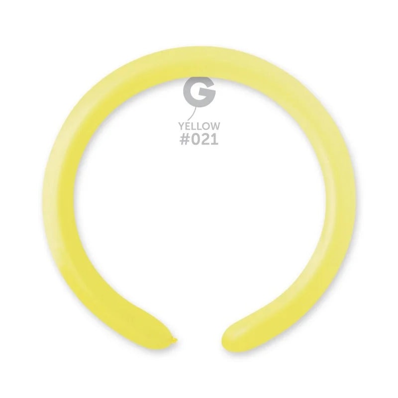 260G Gemar Neon Yellow Latex Twisting/Modelling Balloons (50 Per Bag)