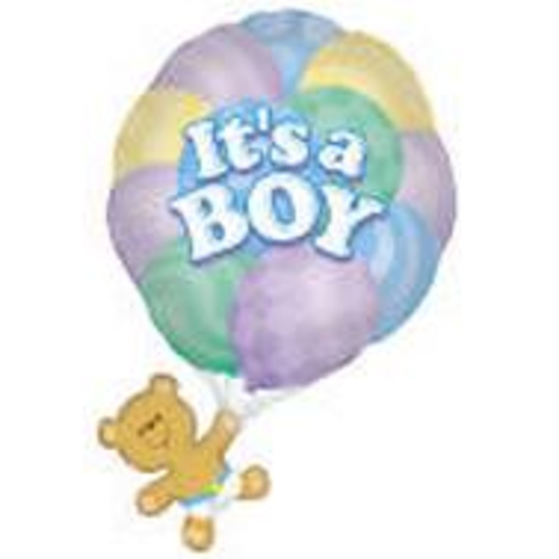 28" Bear With Balloons It's A Boy