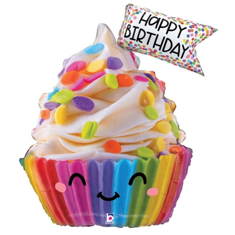 31" Shape Cute Cupcake Birthday Foil Balloon
