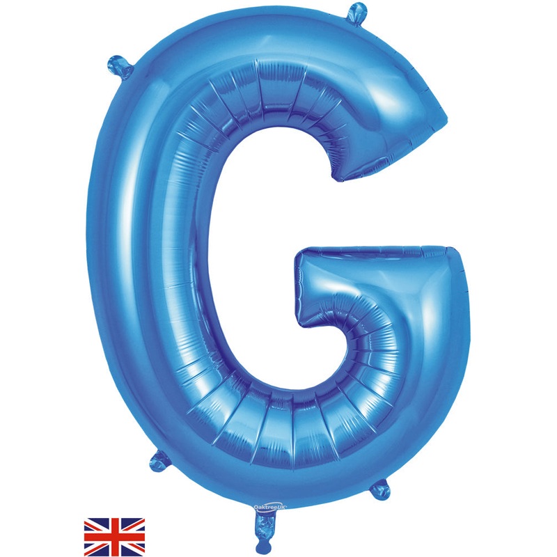 34" Letter G Blue Oaktree Brand Foil Balloon