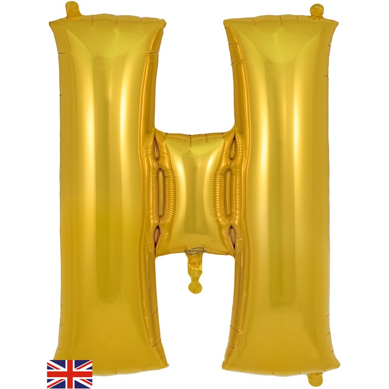 34" Letter H Gold Oaktree Brand Foil Balloon