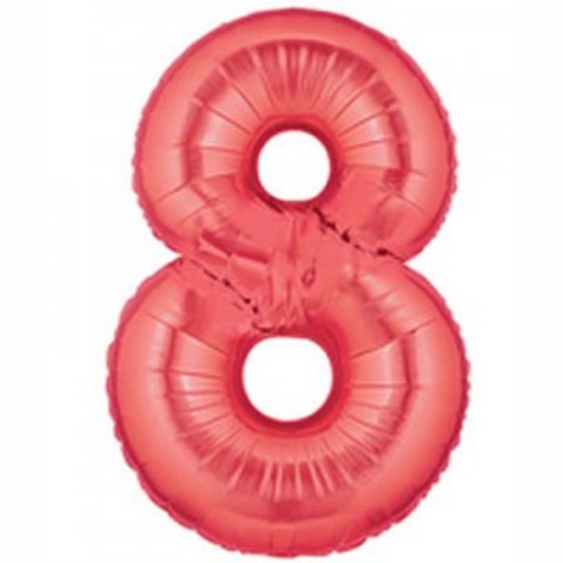 40" (34" Inflated) Large Number Balloon 8 Red