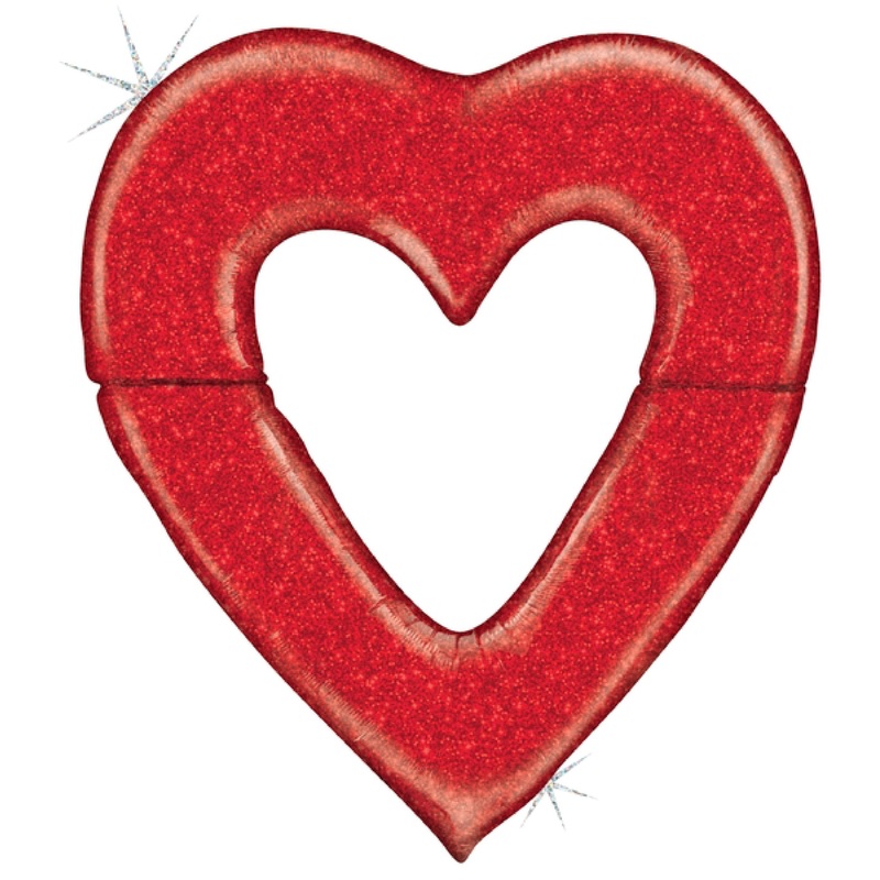 60" Foil Balloon Holographic Special Delivery Red Heart