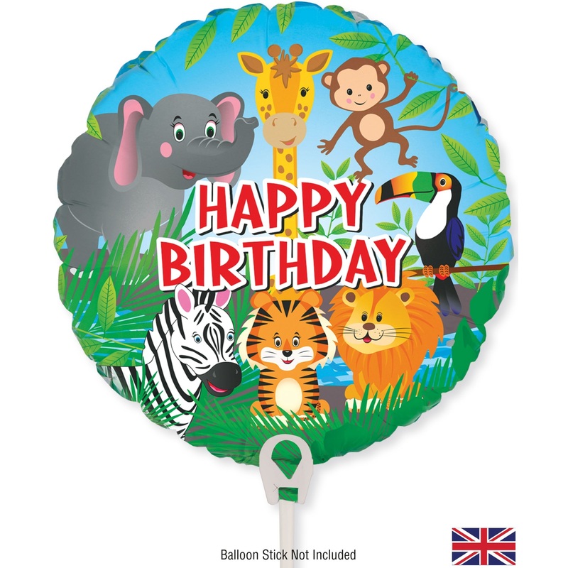 9" Airfill Only Mini Oaktree Brand Mini Shape Happy Birthday Jungle Metallic Packaged