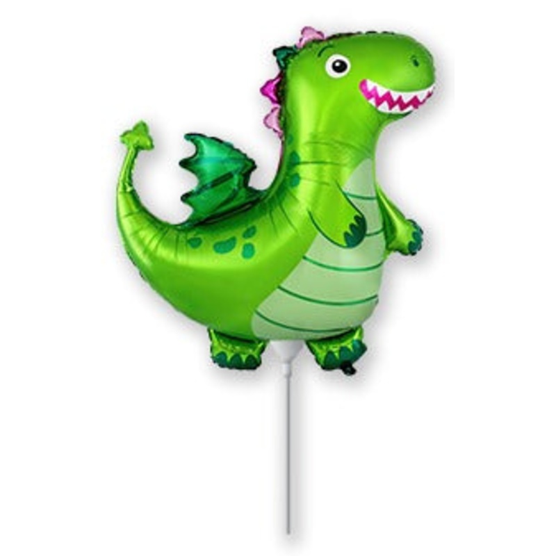 14" Airfill Only Green Dragon Mini Foil Balloon