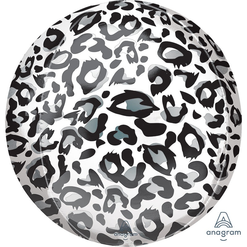 16" Snow Leopard Animalz Orbz Foil Balloon