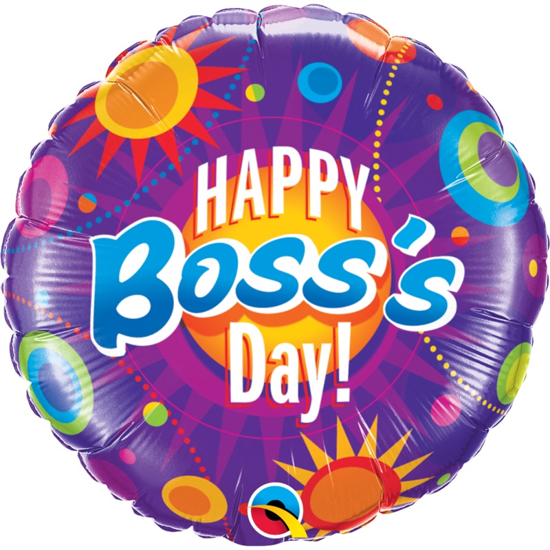 18" Boss's Day Colorful Circles Foil Balloon