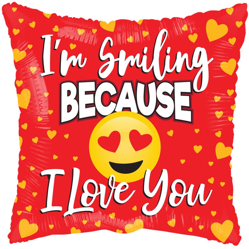 18" Love Smiling Gellibean Foil Balloon