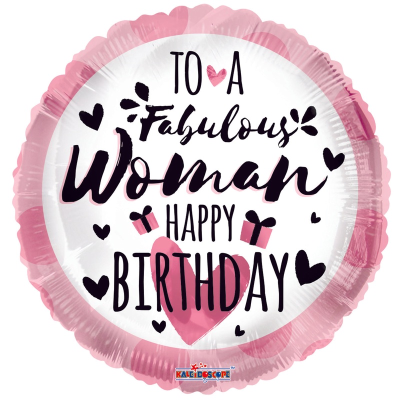 18" Round Birthday Woman Balloon