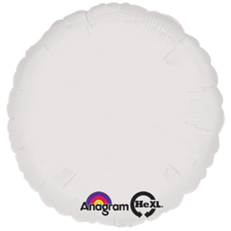 18" White Circle Anagram Brand Balloon