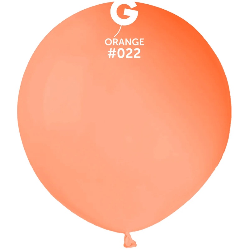 19" Gemar (25 Per Bag) Neon Orange Latex Balloons