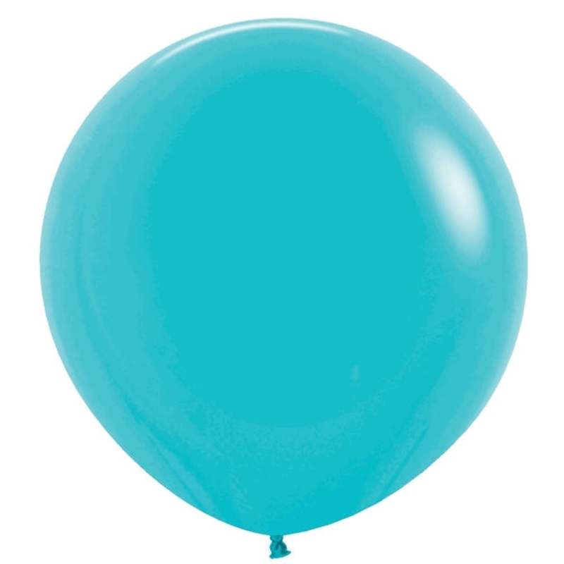 24" Latex Balloons (3 Per Bag) Deluxe Turquoise Blue Sempertex