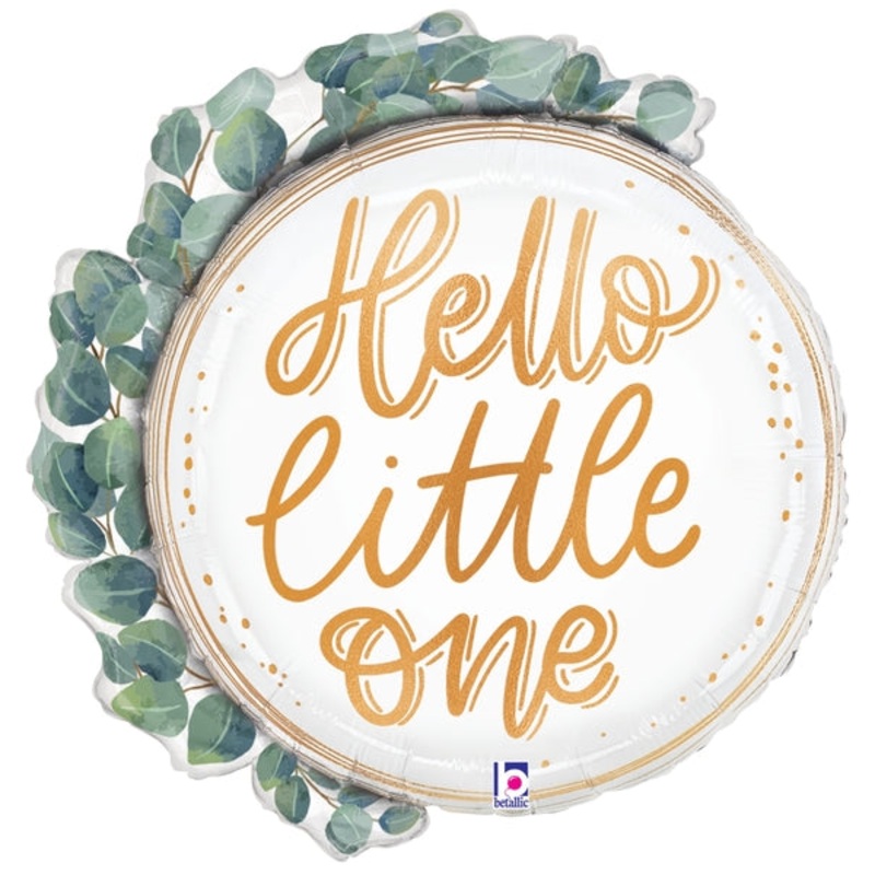 26" Hello Baby Eucalyptus Wreath Foil Balloon