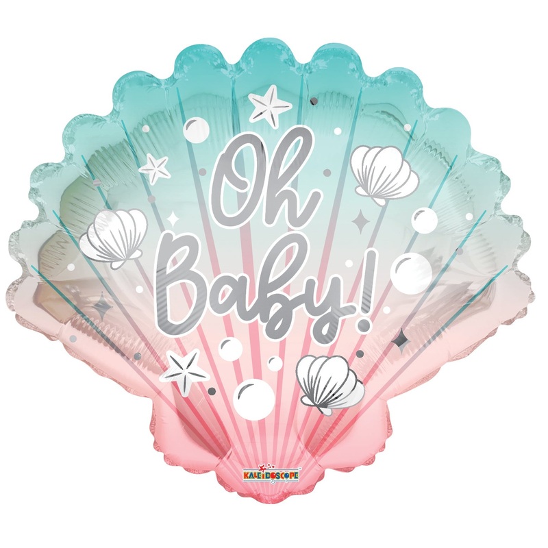 28" Oh Baby Shell Foil Balloon