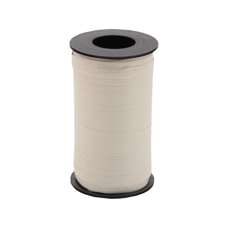 3/16" Poly Balloon Curling Ribbed Ribbon Ivory