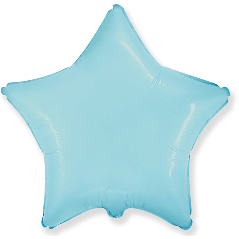 32" Ultra Pastel Blue Star Solid Color Foil Balloons Brand Flexmetal