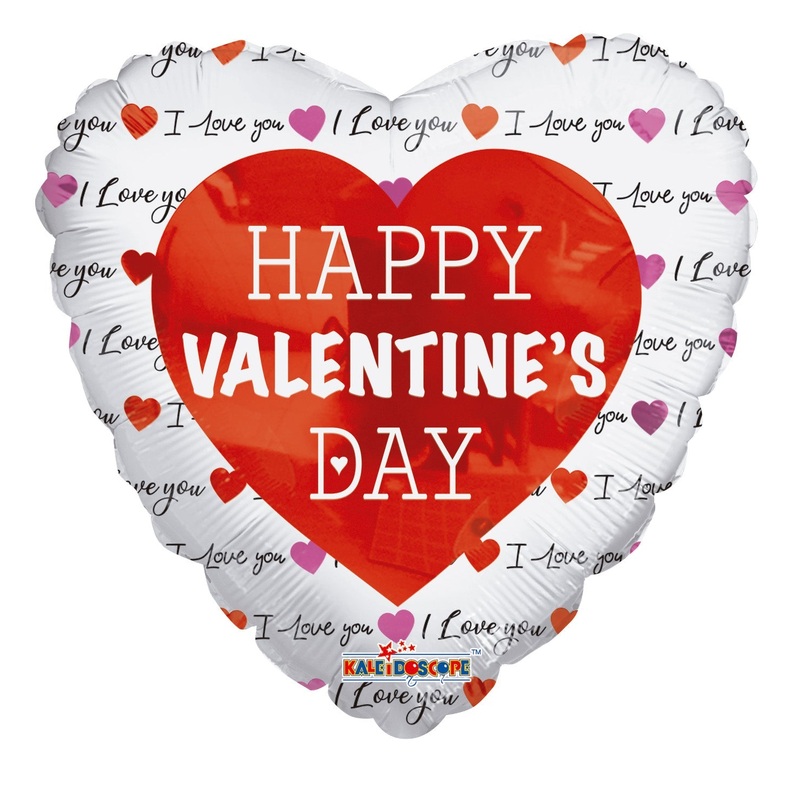 4" Airfill Only Classic Happy Valentine's Day Foil Balloon