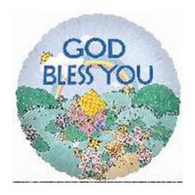 4" Airfill Only God Bless You Rainbow Balloon