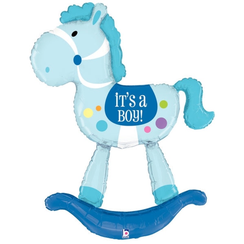 5 Foot (two pre-attached balloons) Rocking Horse Boy