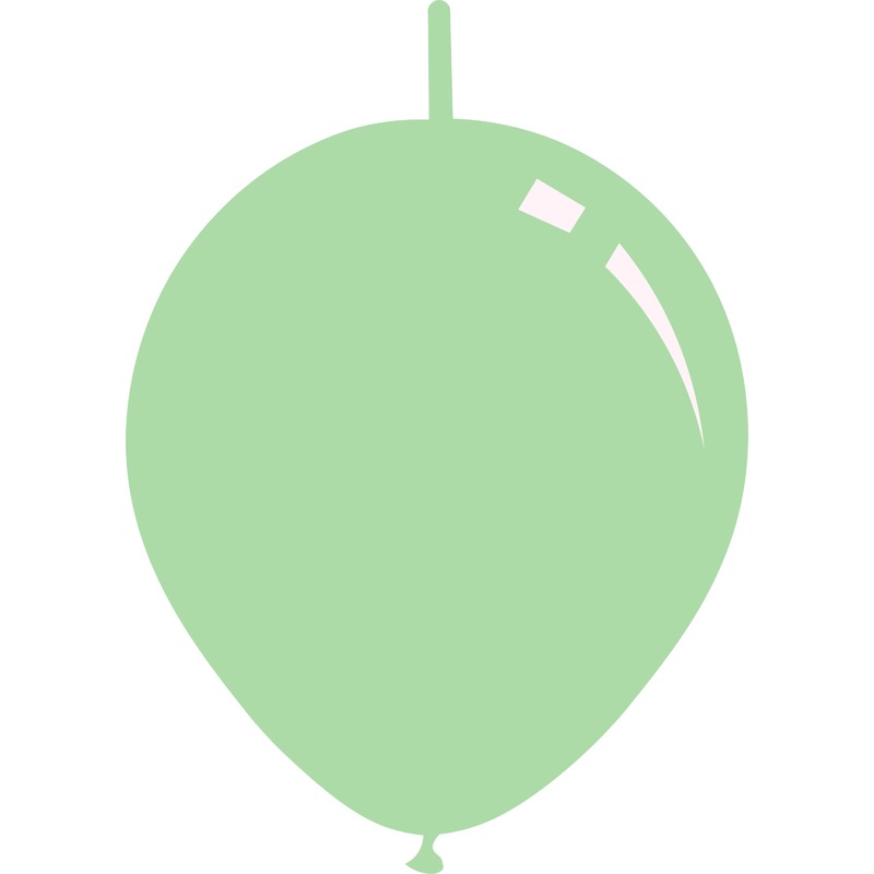 6" Deco Matte Mint Green Decomex Linking Latex Balloons (100 Per Bag)