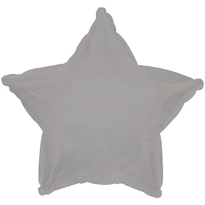 9" Airfill Only Cool Gray Star Foil Balloon