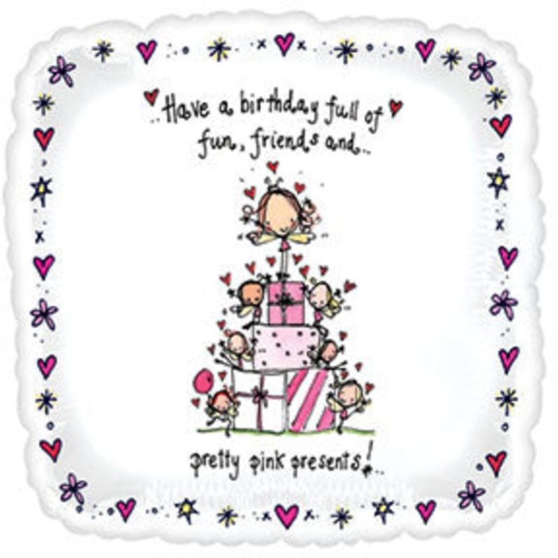 9" Airfill Only Juicy Lucy Pink Presents Balloon