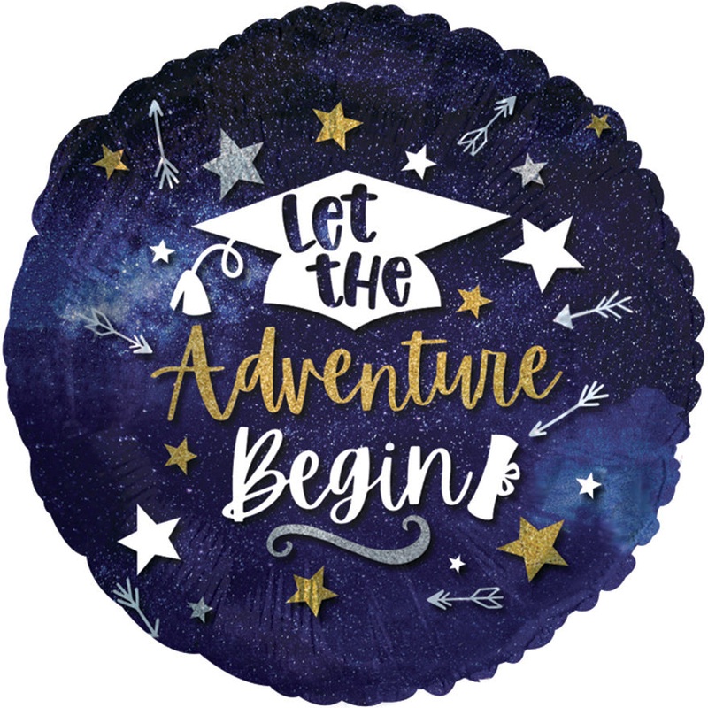 9" Airfill Only Let The Adventure Begin Foil Balloon