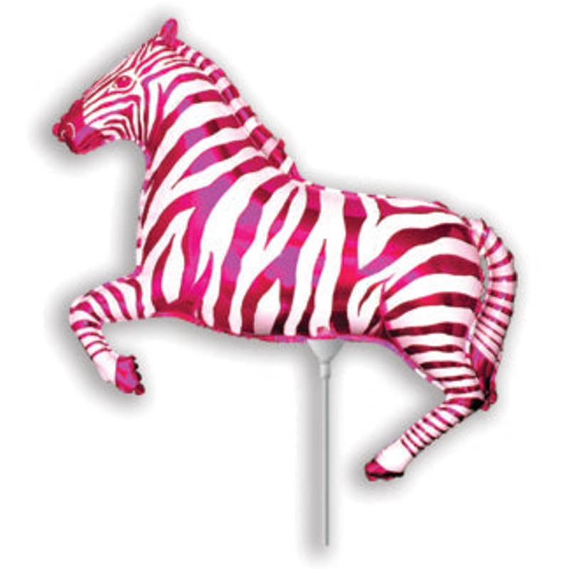 Airfill Only Fuchsia Zebra Balloon