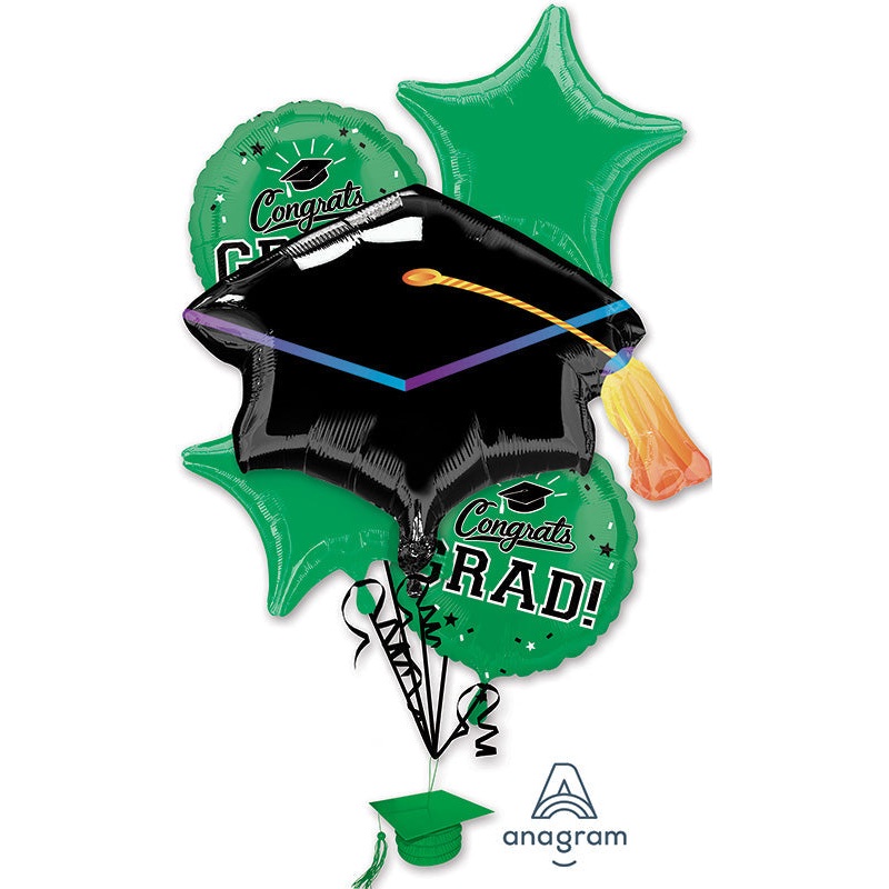 School Colors Pride - Green Bouquet Foil Balloon