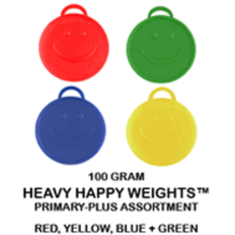 100 Gram Happy Balloon Weights Primary Assorted (10 Pack)