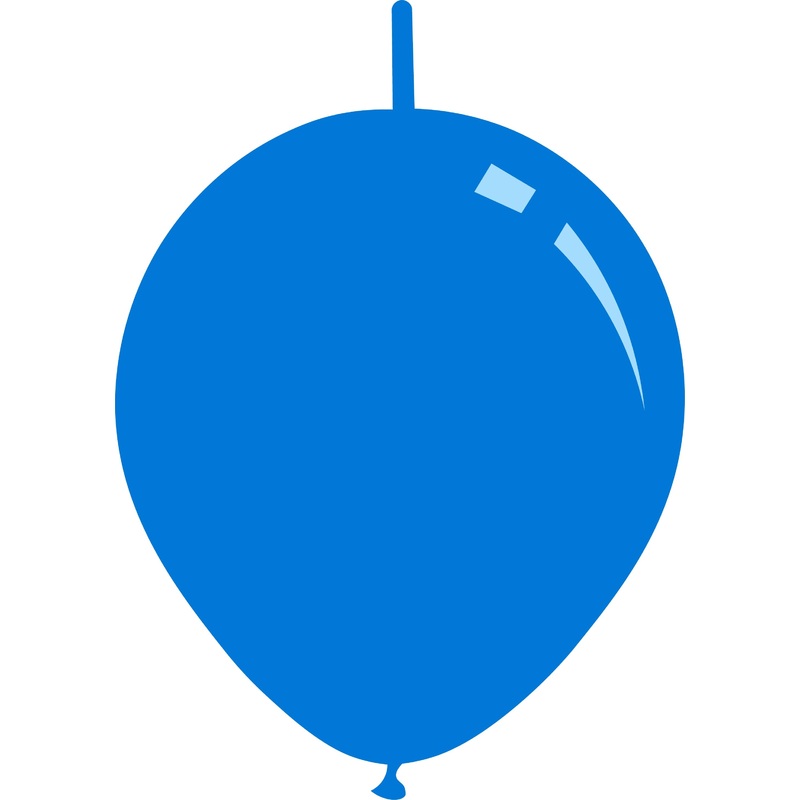 11" Standard Blue Decomex Linking Latex Balloons (100 Per Bag)