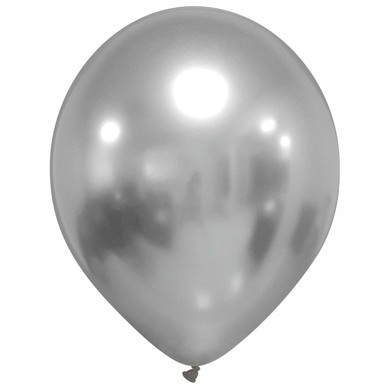 13" Cattex Titanium (Chrome/Mirror) Platinum Latex Balloons (50 Per Bag)