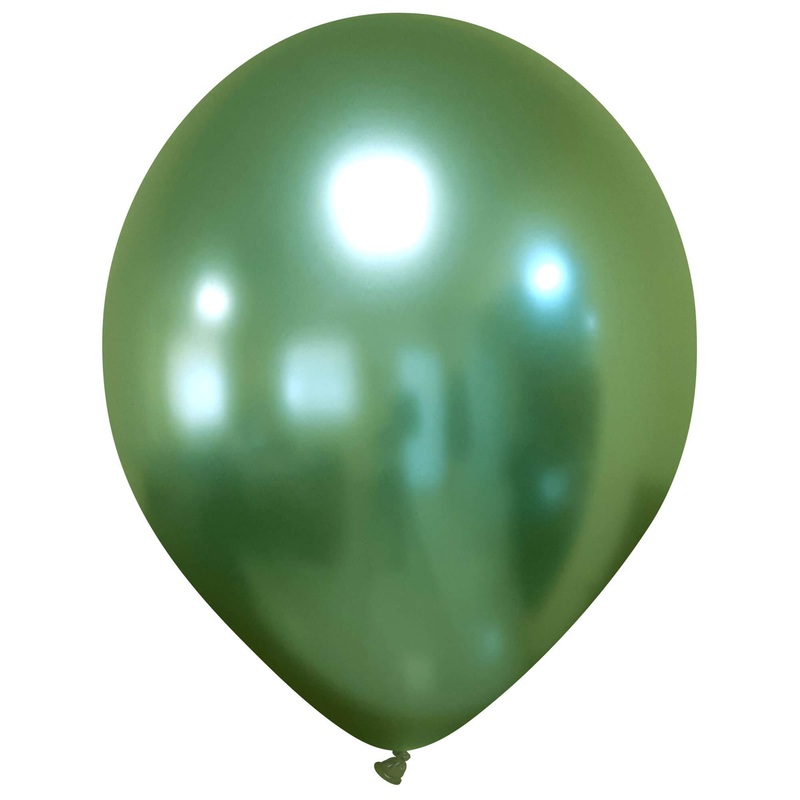 13" Cattex Titanium (Chrome/Mirror) Tiffany Formally Light Green Latex Balloons (50 Per Bag)