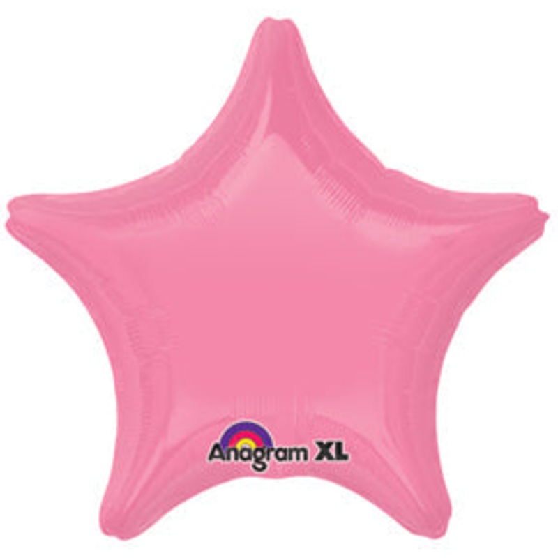 18" Bright Bubble Gum Pink Decorator Star Anagram Brand Balloon