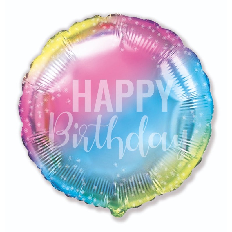 18" Happy Birthday Gradient Foil Balloon