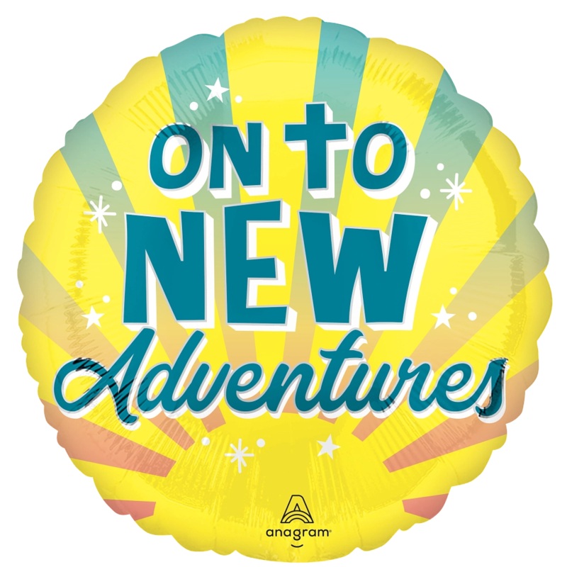 18" On To New Adventures Foil Balloon