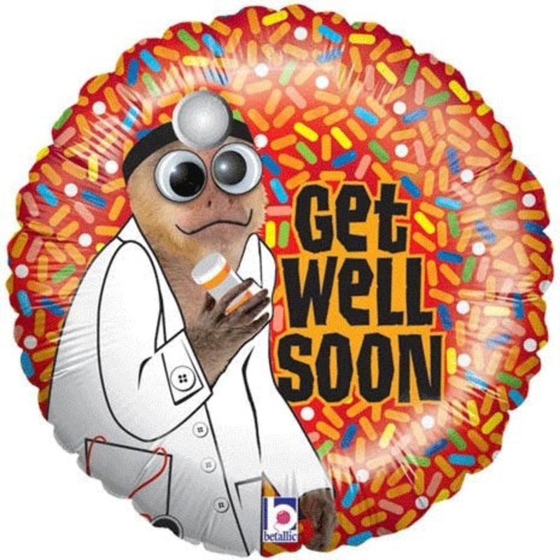 21" Google Eyes Get Well Soon Balloon