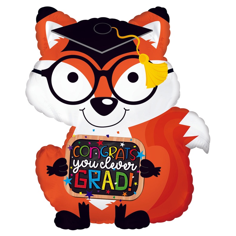 22" Congrats Grad Fox Foil Balloon