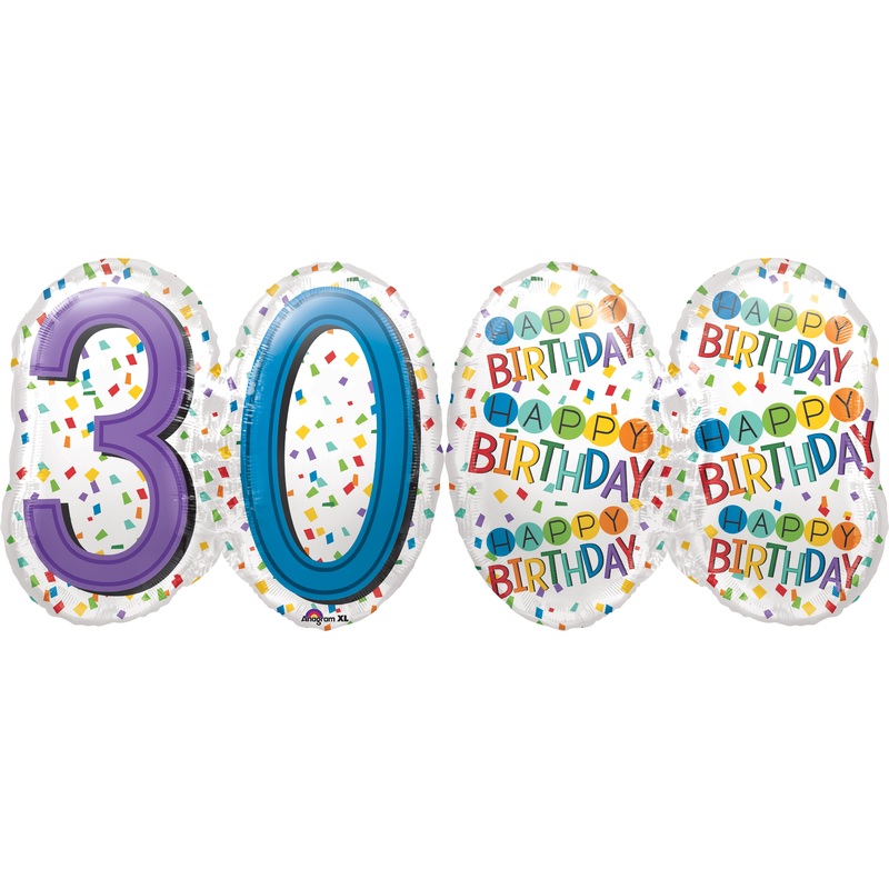 25" Rainbow Birthday 30 Balloon