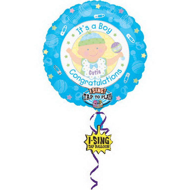 28" It's A Boy Singing Foil Balloon