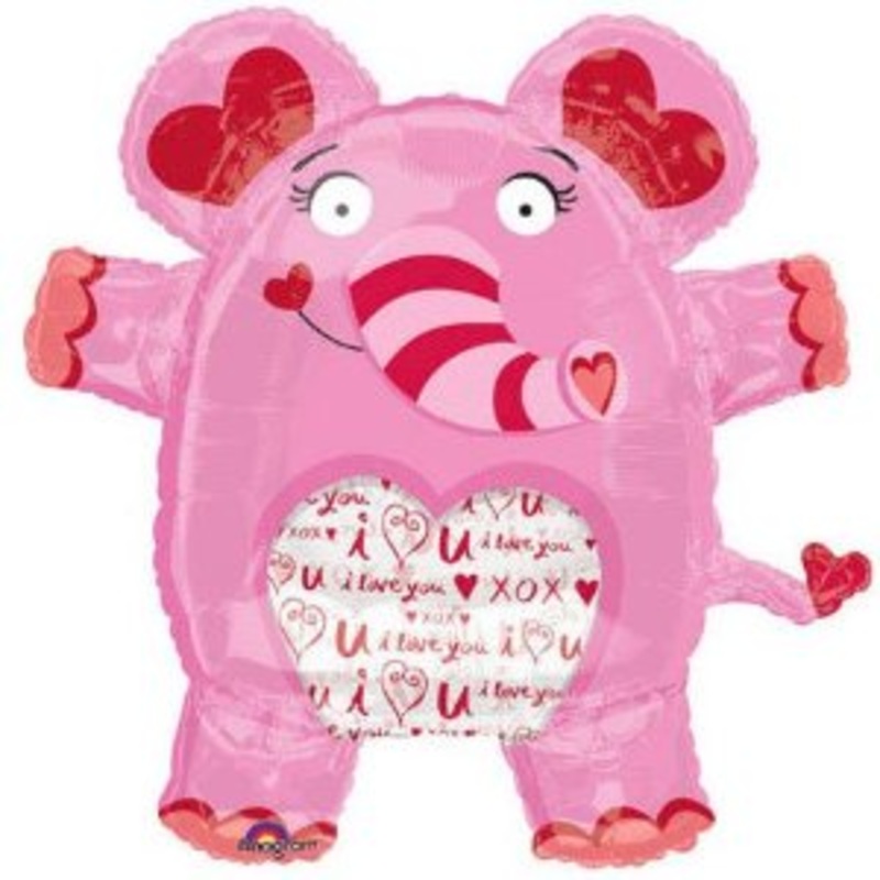 28" See-Thru Tons of Love Elephant Balloon