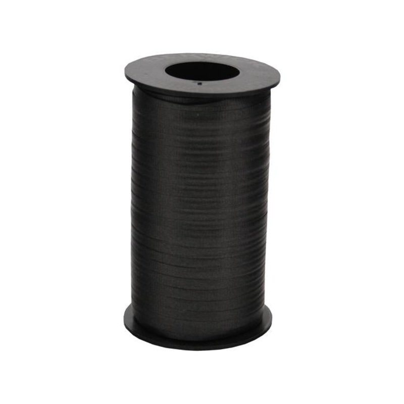 3/16" Poly Balloon Curling Ribbed Ribbon Black