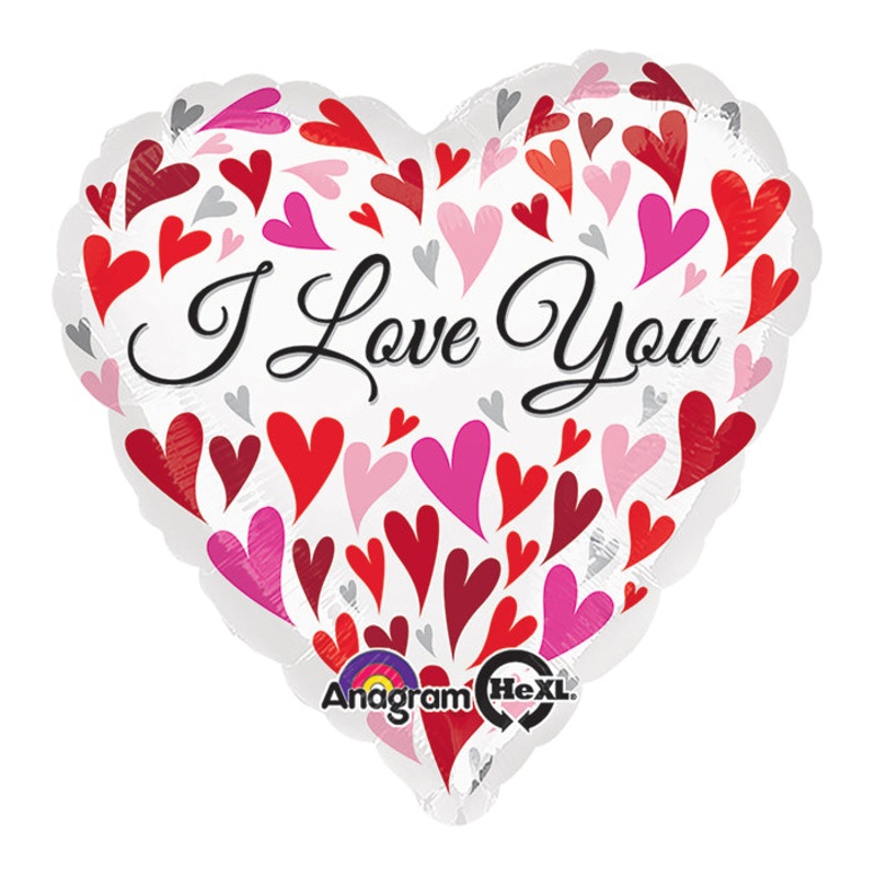 32" Jumbo Love You Happy Hearts Balloon
