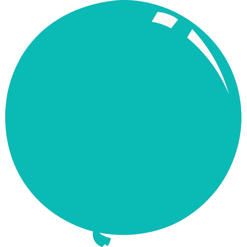 36" Deco Tiffany Blue Decomex Latex Balloons (5 Per Bag)