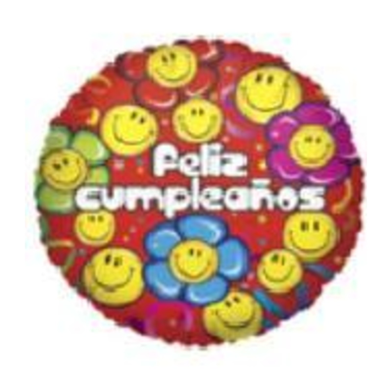 36" Feliz Cumpleanos Caritas Balloon (Spanish)