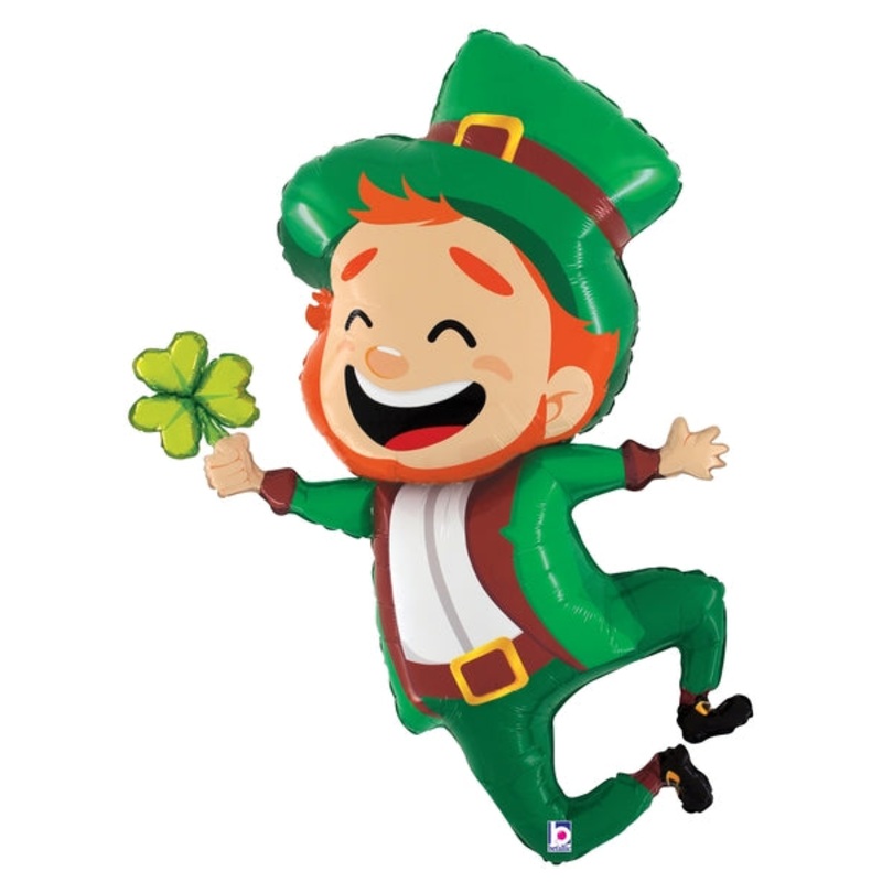 39" Foil Shape Jumping Leprechaun Foil Balloon