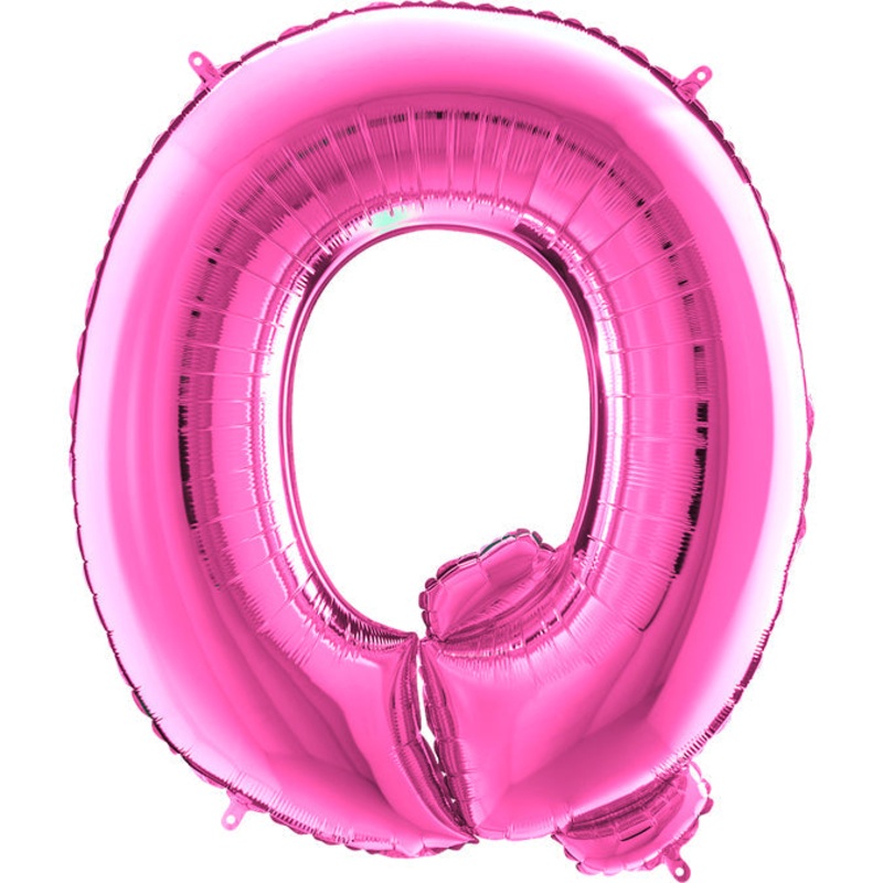 40" (34" Inflated) Foil Shape Megaloon Balloon Letter Q Fuchsia/Pink