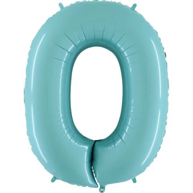 40" (34" Inflated) Megaloon Foil Shape Number 0 Baby Blue Balloon