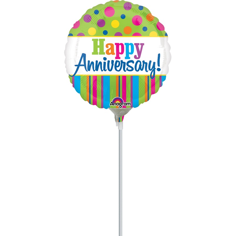 9" Airfill Only Bright Anniversary Balloon